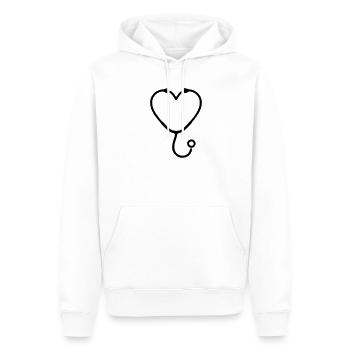 Plan de médecine cardiaque par stéthoscope - Sweat à capuche Premium bio Homme - blanc - Devant - Nico (187cm)