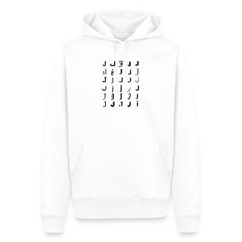 Typography J monogram letter mosaic design - Men’s Premium Organic Hoodie - white - Front - Nico (187cm)