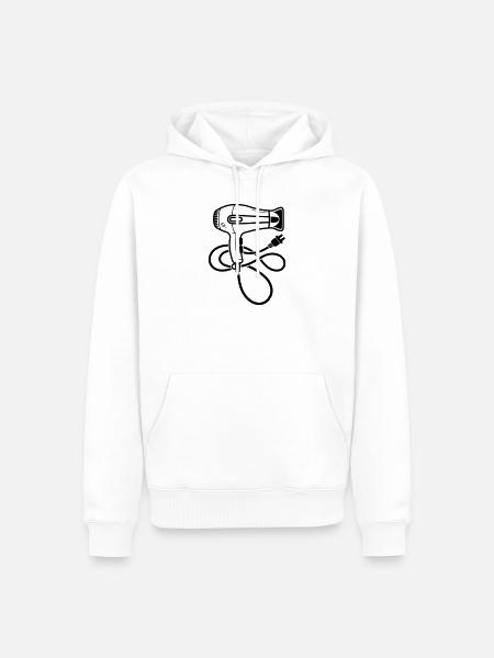 Sèche-cheveux pour salon de coiffure - Sweat à capuche Premium bio Homme - blanc