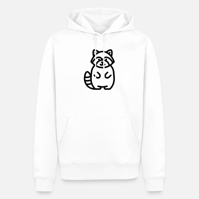 raton laveur - Sweat à capuche Premium bio Homme - blanc
