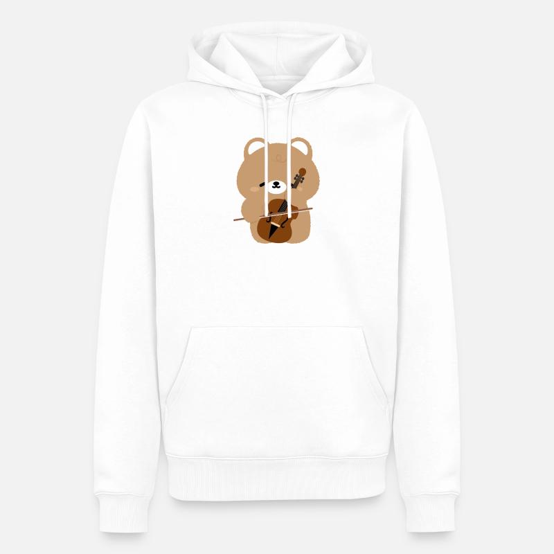 Porte-bonheur du violoncelle d’ours - Sweat à capuche Premium bio Homme - blanc
