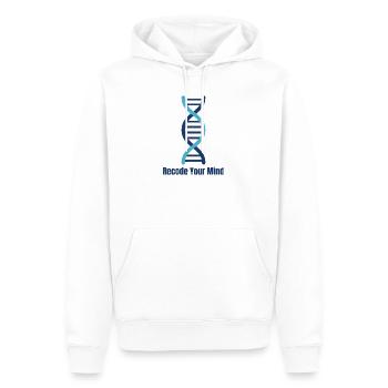Recodez votre mentalité d’ADN mental - Sweat à capuche Premium bio Homme - blanc - Devant - Nico (187cm)