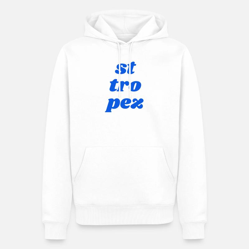 St Tro Pez - Sweat à capuche Premium bio Homme - blanc