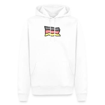 Deutschland Flagge Handgezeichnet – Schwarz Rot Go - Männer Premium Bio Hoodie - Weiß - Vorne - Nico (187cm)