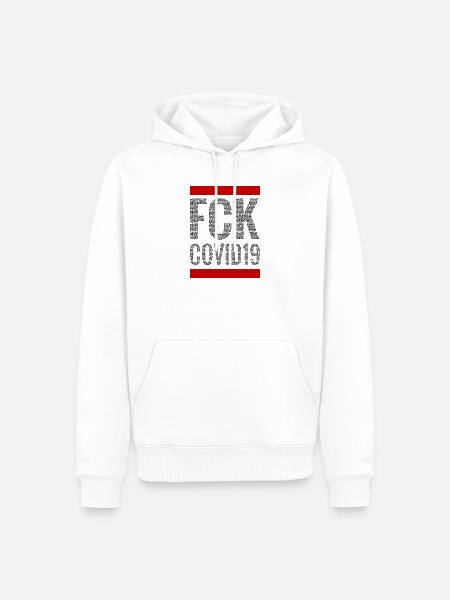 FCK COVID19 (dark) - Männer Premium Bio Hoodie - Weiß