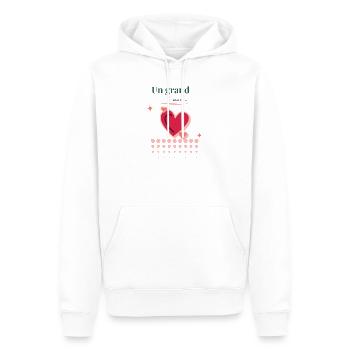 MERCI. MAÎTRESSE. MAÎTRE. MERCI MAÎTRESSE - Sweat à capuche Premium bio Homme - blanc - Devant - Nico (187cm)