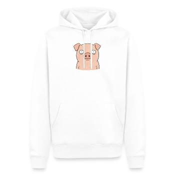 TINY ACTIVISTS | Schwein - Männer Premium Bio Hoodie - Weiß - Vorne - Nico (187cm)