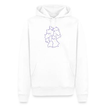 Karte Deutschlands mit Regionen - Männer Premium Bio Hoodie - Weiß - Vorne - Nico (187cm)