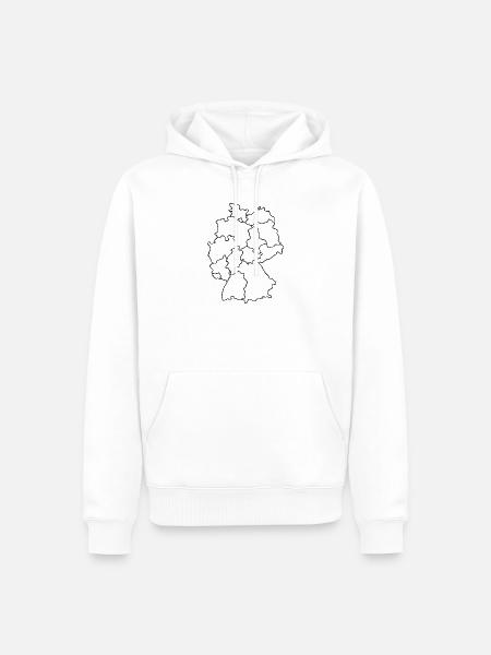 Karte von Deutschland - Männer Premium Bio Hoodie - Weiß