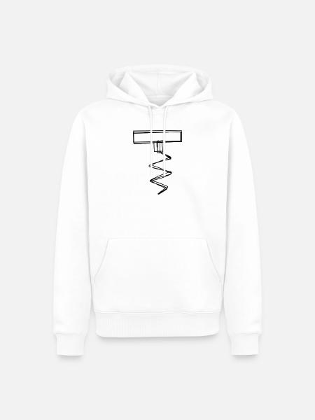 Korkenzieher handgezeichnet - Männer Premium Bio Hoodie - Weiß