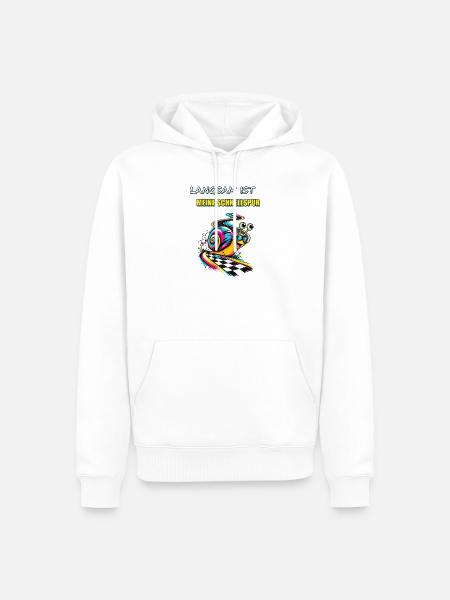 Langsam ist meine Schnellspur - Männer Premium Bio Hoodie - Weiß