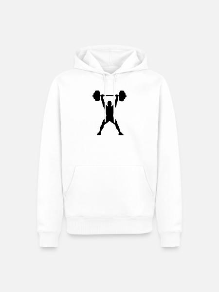 Bodybuilder - Männer Premium Bio Hoodie - Weiß