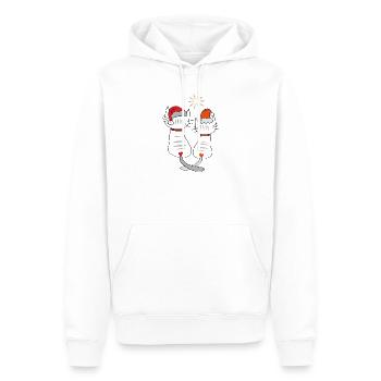 Weihnachtskatzen  - Männer Premium Bio Hoodie - Weiß - Vorne - Nico (187cm)