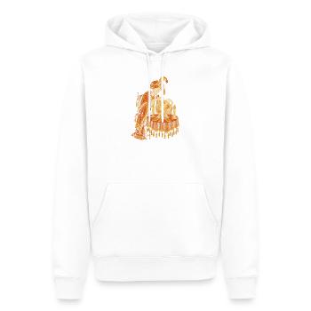 Die Skelett-Wahrsagerin mit der Kristallkugel - Männer Premium Bio Hoodie - Weiß - Vorne - Nico (187cm)