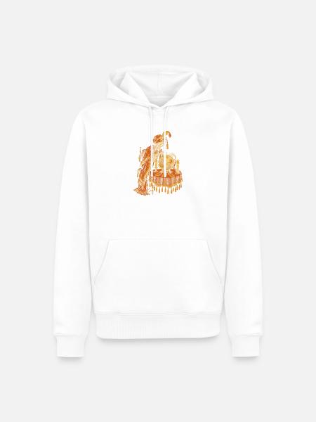 Die Skelett-Wahrsagerin mit der Kristallkugel - Männer Premium Bio Hoodie - Weiß