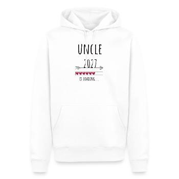 Pregnancy Announcement – Onkel 2027 Geschenk - Männer Premium Bio Hoodie - Weiß - Vorne - Nico (187cm)