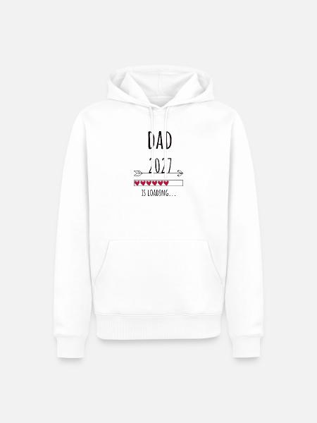 Pregnancy Announcement – Papa 2027 Geschenk - Männer Premium Bio Hoodie - Weiß