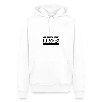 NUR FLEISCH MACHT FLEISCH - Männer Premium Bio Hoodie - Weiß - Vorne - Nico (187cm)