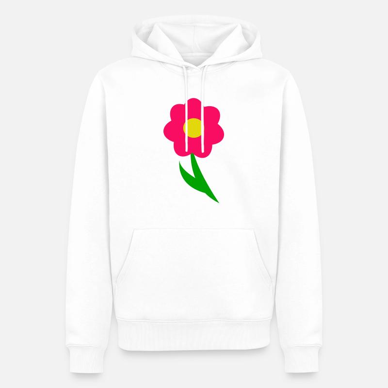 Fleur - Sweat à capuche Premium bio Homme - blanc