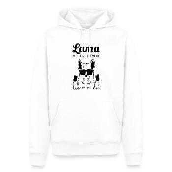Lama mich nicht voll - Männer Premium Bio Hoodie - Weiß - Vorne - Nico (187cm)