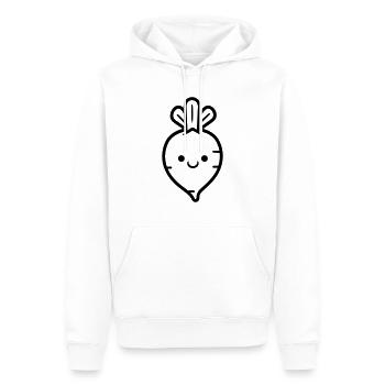Carotte - Sweat à capuche Premium bio Homme - blanc - Devant - Nico (187cm)