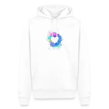 heart, colorful,pastel,painting,watercolor,pink,blue - Men’s Premium Organic Hoodie - white - Front - Nico (187cm)