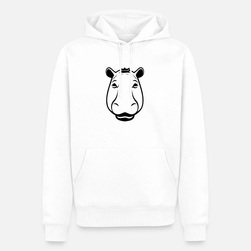 Nilpferd - Männer Premium Bio Hoodie - Weiß