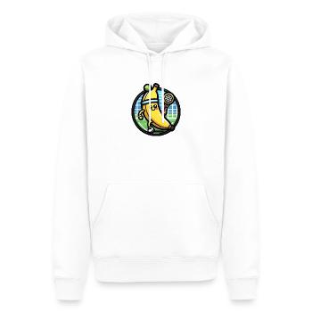 Tennis Banane - Sweat à capuche Premium bio Homme - blanc - Devant - Nico (187cm)
