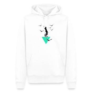 Einrad Einradfahren Einradartist Unicycle - Männer Premium Bio Hoodie - Weiß - Vorne - Nico (187cm)