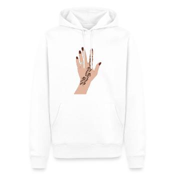 Mains au henné dessinées à la main - Mehndi Art - Sweat à capuche Premium bio Homme - blanc - Devant - Nico (187cm)