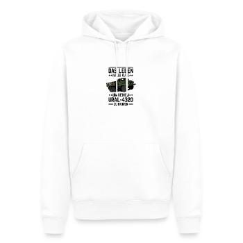 Das leben ist zu kurz um keinen ural zu fahren 1 - Männer Premium Bio Hoodie - Weiß - Vorne - Nico (187cm)