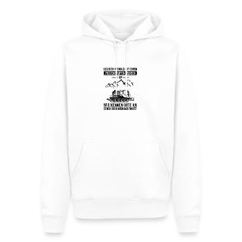 Leg dich niemals mit einem pistenraupen fahrer - Männer Premium Bio Hoodie - Weiß - Vorne - Nico (187cm)