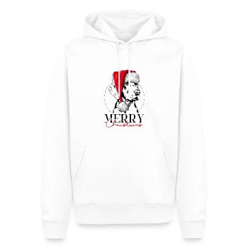 Père Noël joyeux Chiens Wilsigns - Sweat à capuche Premium bio Homme - blanc - Devant - Nico (187cm)