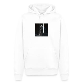 sitting man by a see dark 4k ultra realistic - Männer Premium Bio Hoodie - Weiß - Vorne - Nico (187cm)