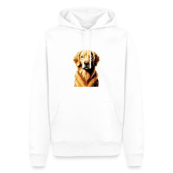 Pixel Golden Retriever - Men’s Premium Organic Hoodie - white - Front - Nico (187cm)