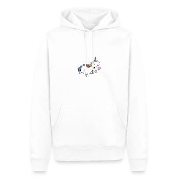 Thick Sweet Unicorn - Men’s Premium Organic Hoodie - white - Front - Nico (187cm)
