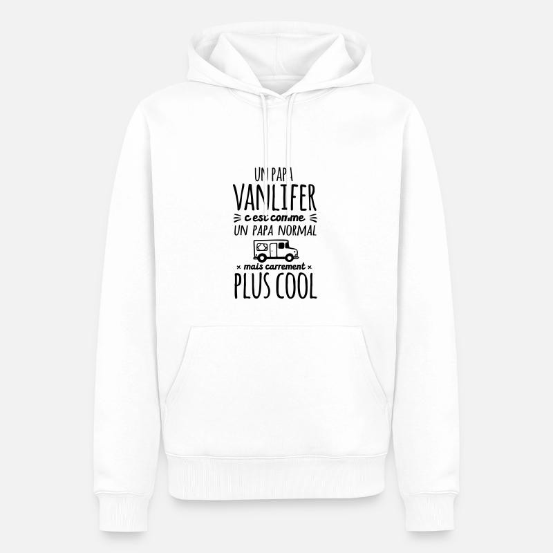 Un papa Vanlifer c'est carrement plus cool - Sweat à capuche Premium bio Homme - blanc