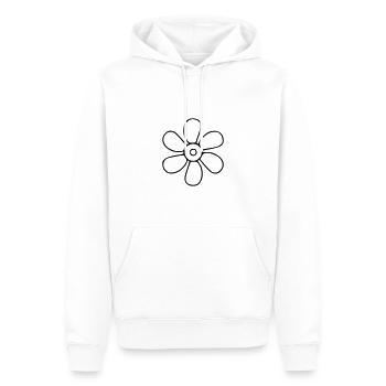 Blume Zeichnung Natur Skizze schwarz - Männer Premium Bio Hoodie - Weiß - Vorne - Nico (187cm)