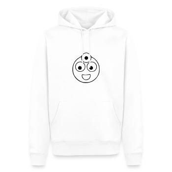 Emoji Skizze drei Augen schwarz - Männer Premium Bio Hoodie - Weiß - Vorne - Nico (187cm)