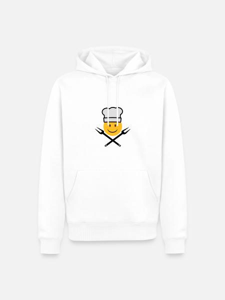 griller - Sweat à capuche Premium bio Homme - blanc