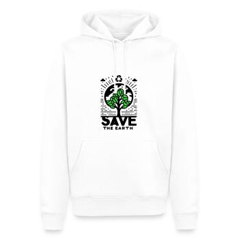 Sauvez l’Arbre de la Terre - Sweat à capuche Premium bio Homme - blanc - Devant - Nico (187cm)