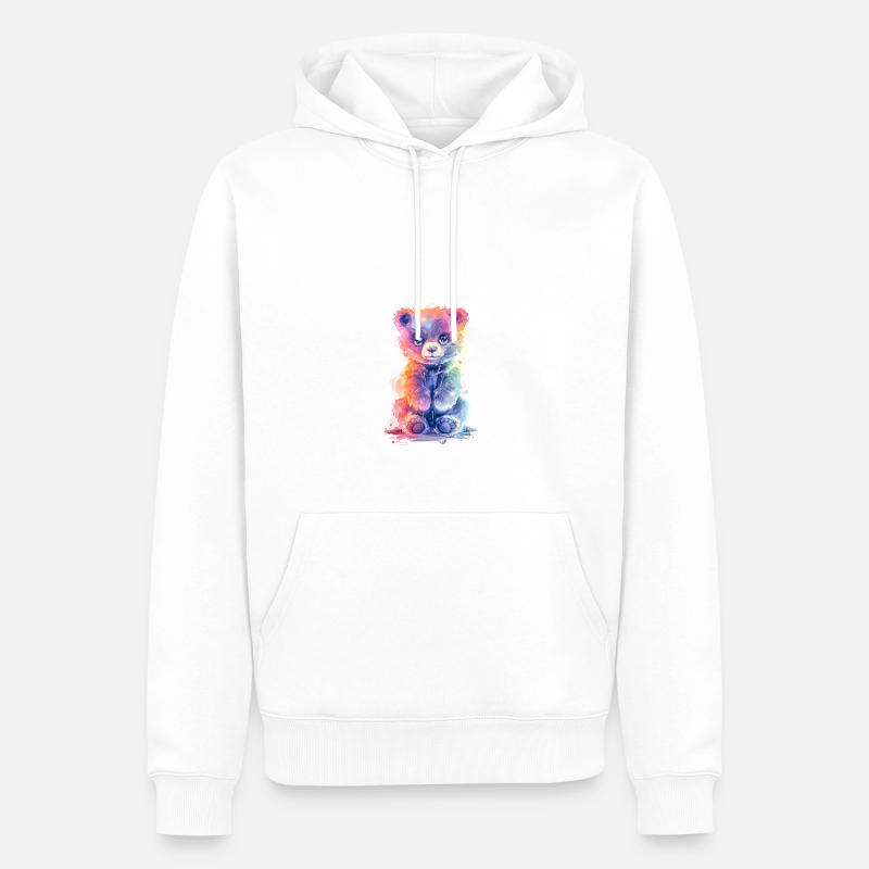 Neon Baer - Männer Premium Bio Hoodie - Weiß