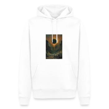 Orange Eclipse - Men’s Premium Organic Hoodie - white - Front - Nico (187cm)