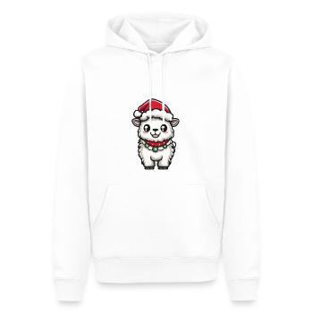 Alpaga Lama Noël - Sweat à capuche Premium bio Homme - blanc - Devant - Nico (187cm)