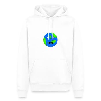 Erde mit fliege - Männer Premium Bio Hoodie - Weiß - Vorne - Nico (187cm)