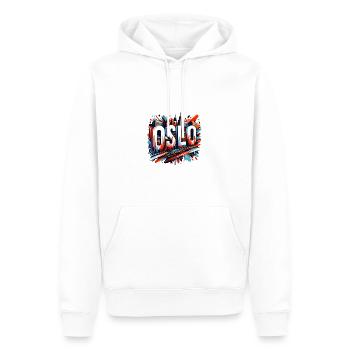 Oslo Norvège Norge Norwegen - Sweat à capuche Premium bio Homme - blanc - Devant - Nico (187cm)