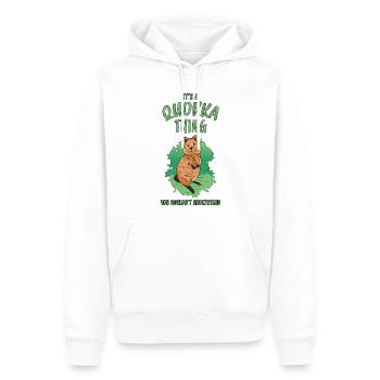 Quokka Saying Fun Australia Marsupial Gift - Men’s Premium Organic Hoodie - white - Front - Nico (187cm)