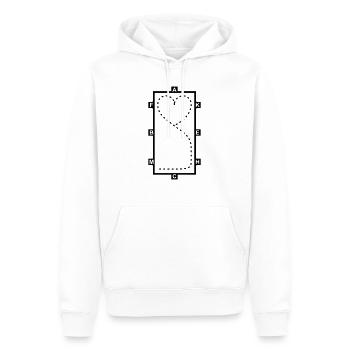Dressage Riding heart - Dressage Equitation coeur - Sweat à capuche Premium bio Homme - blanc - Devant - Nico (187cm)