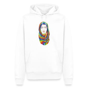 Woman with Rainbow Hijab - Männer Premium Bio Hoodie - Weiß - Vorne - Nico (187cm)