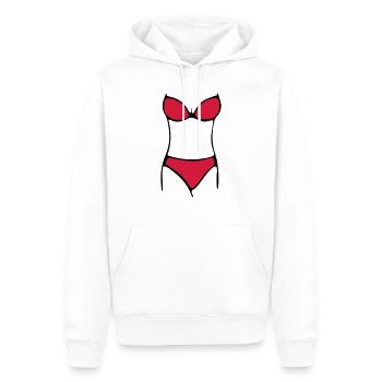 bikini - Männer Premium Bio Hoodie - Weiß - Vorne - Nico (187cm)